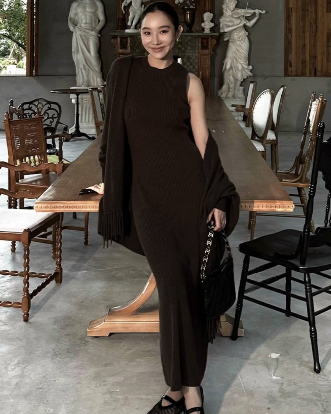 ノースリーブニットワンピース A25072