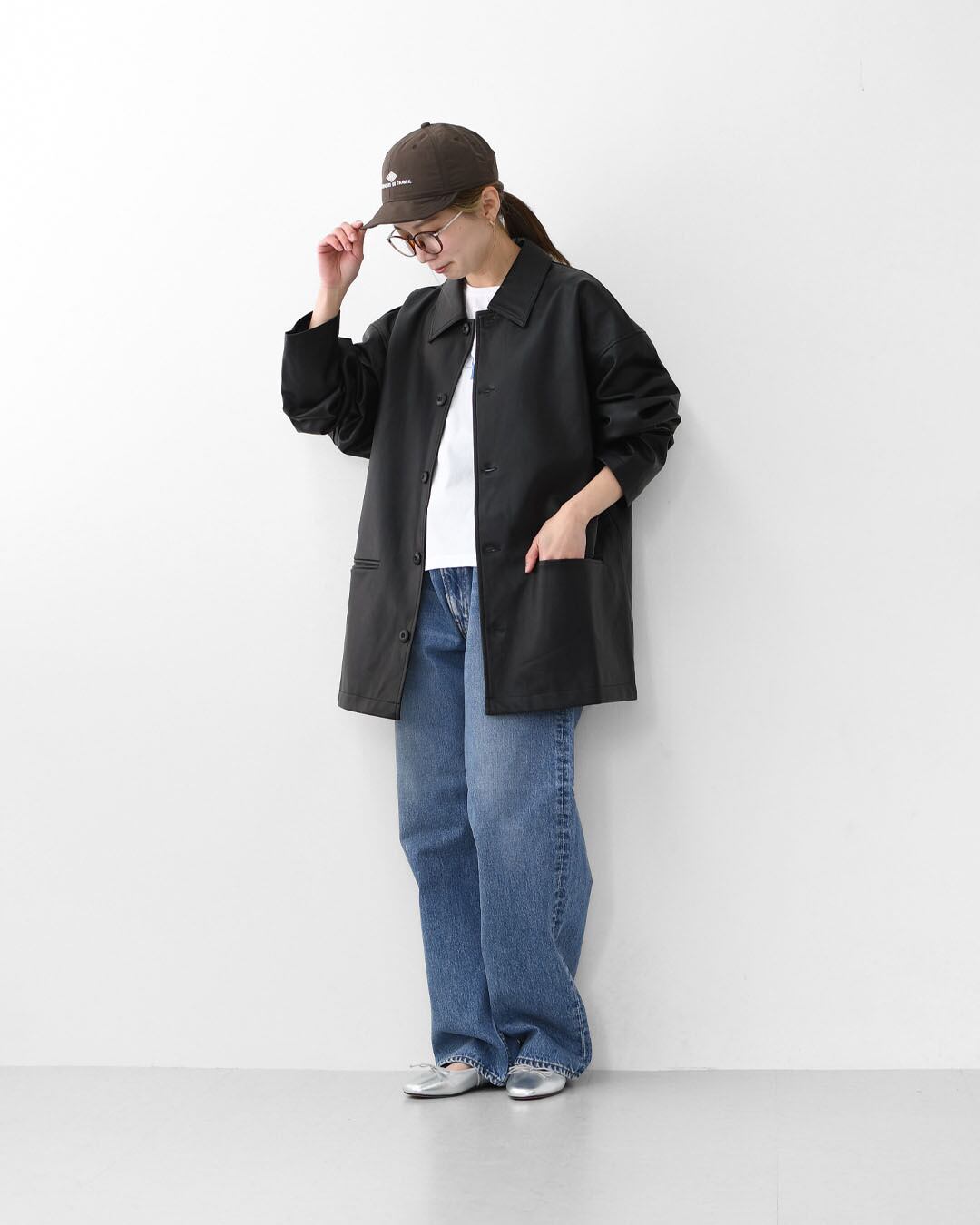 meltum [メルタム] SYNTHETIC LEATHER HALF COAT [MTM-JK-0364-26