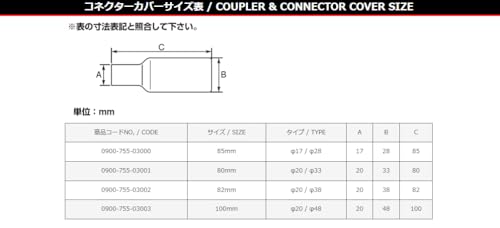 キタコ(KITACO) コネクターカバー K-CON (φ20/φ38/82mm) 汎用 1個販売