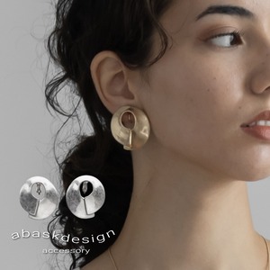 【ネコポス便】イヤリング レディース 大ぶり サークルイヤリング メタルイヤリング ゴールド シルバー マット メタル 大きめ 丸 円形  0934