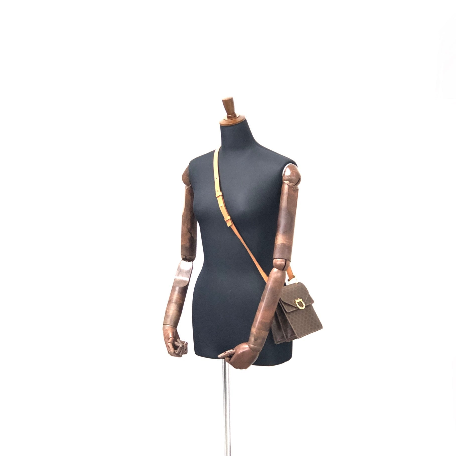CELINE セリーヌ マカダム ダブルフラップ ホースビット PVC レザー