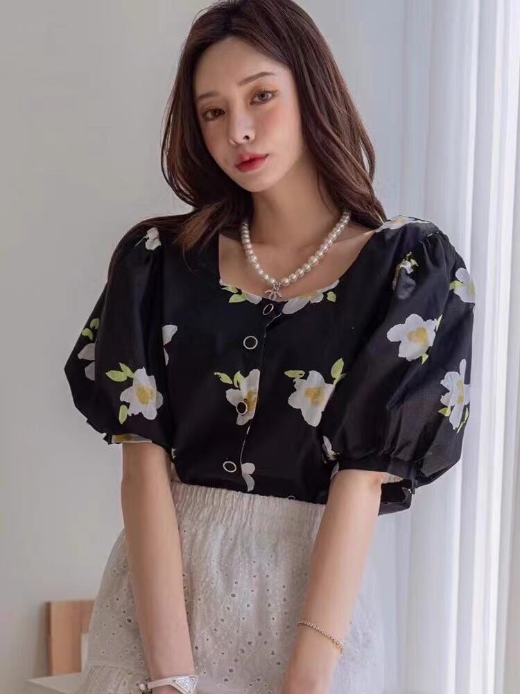 大花柄ブラウス　AJ22008-6808