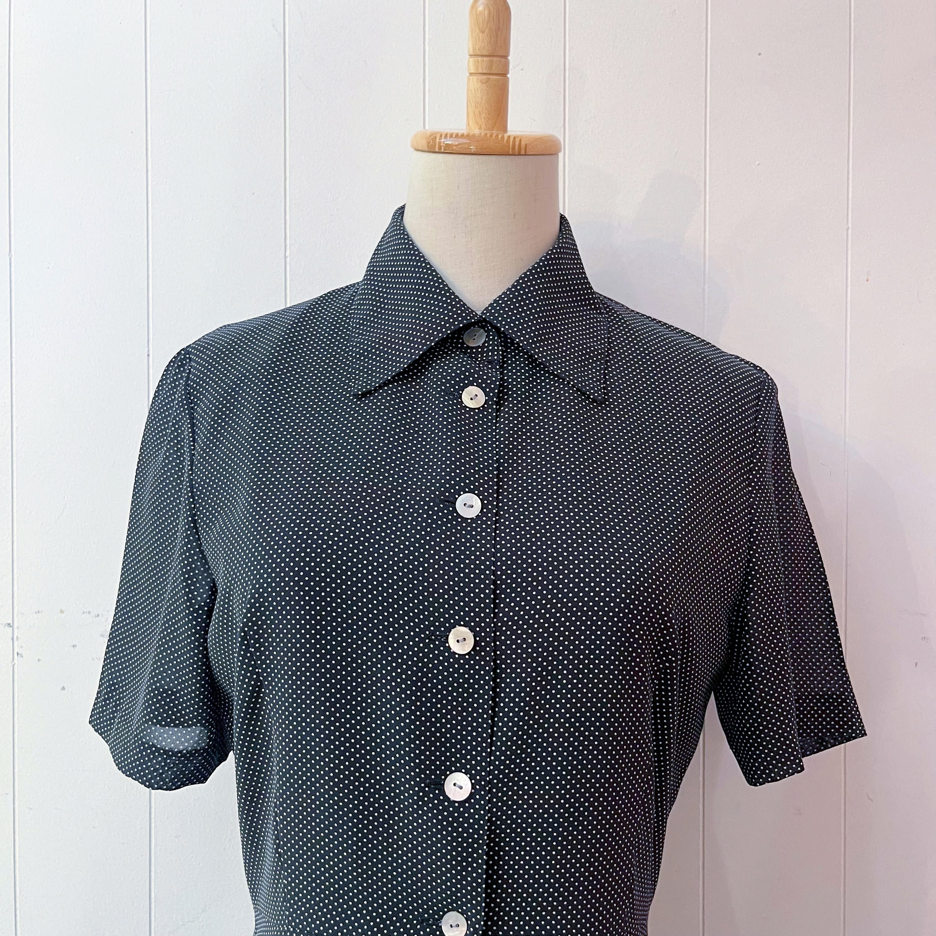 pin dot front button one-piece