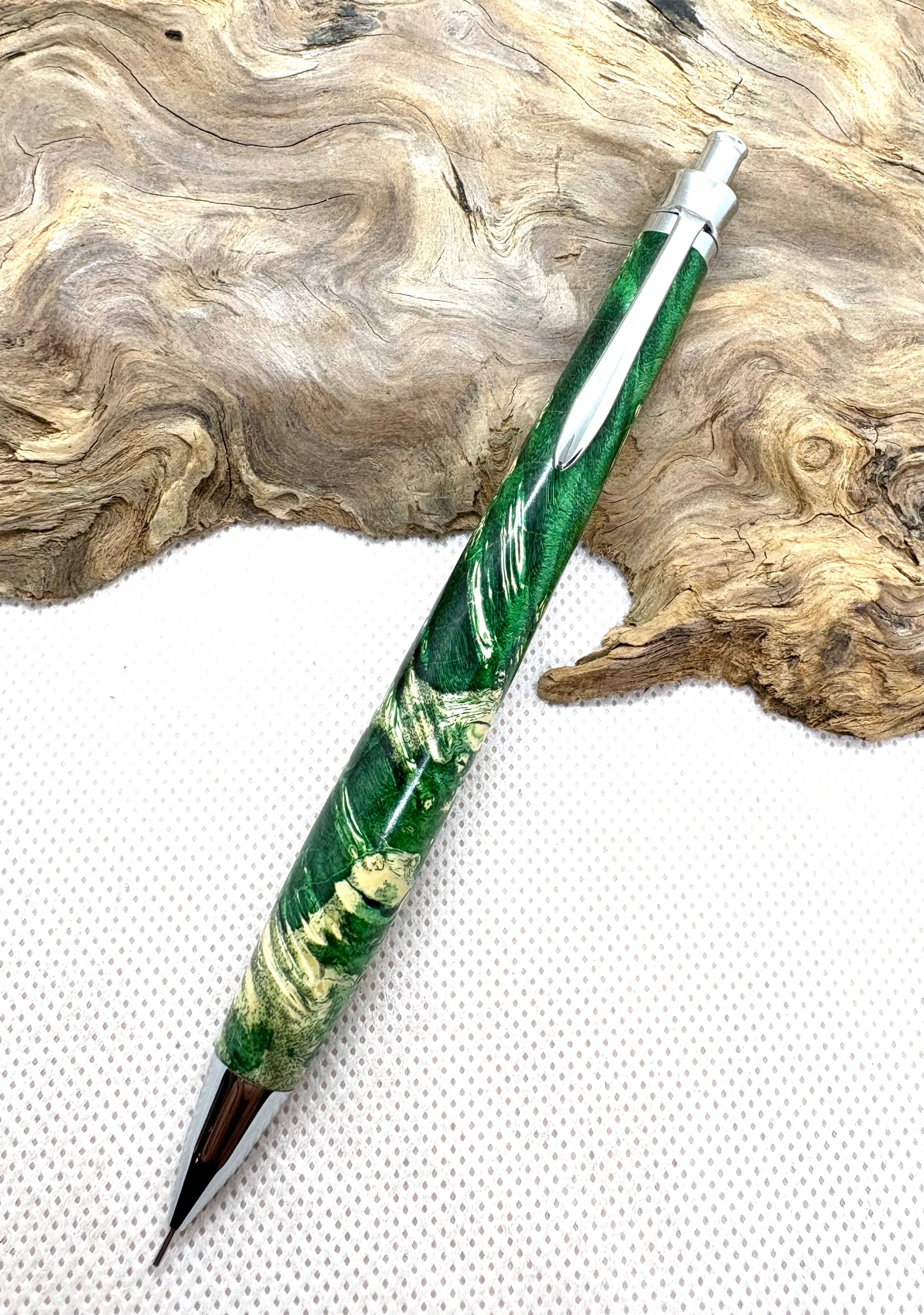 未使用　RED LINE PEN ケヤキ　シャープペンシル　オリジナル金具 RED LINE PENS