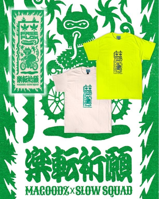 SLOW SQUAD XL Tシャツ 炎デザイン