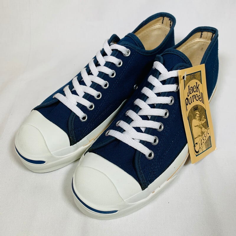 90's CONVERSE JACK PURCELL LOW コンバース ジャックパーセル キャンバススニーカー 紺 NAVY USA製  デッドストック NOS US8 希少 ヴィンテージ BA-1461 RM1830H | agito vintage powered by BASE