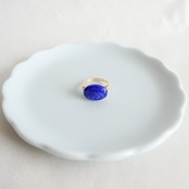 ラピスラズリ　だえん　ゴールドの指輪