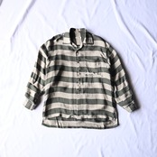 INTÉRIM / HYPER BIG VISCOSE STRIPE 60s OPEN COLLAR SHIRT