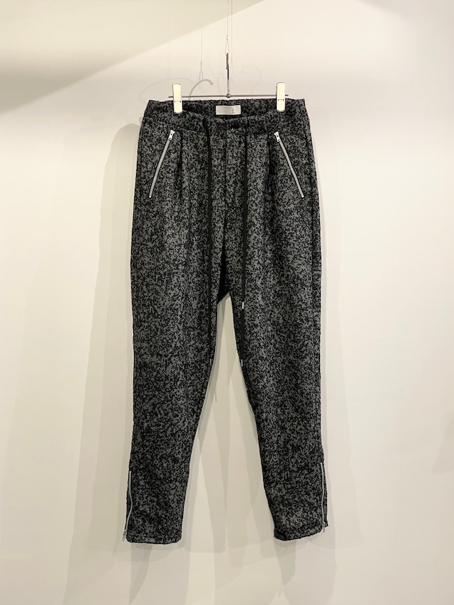 T/f G4 mix tweed zip tapered pants - combined black