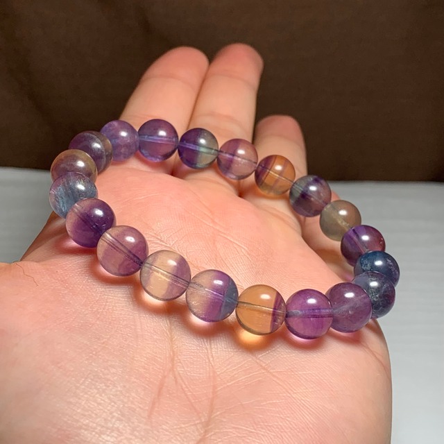 15.透明度高☆美グラデーションフローライト・ブレスレット