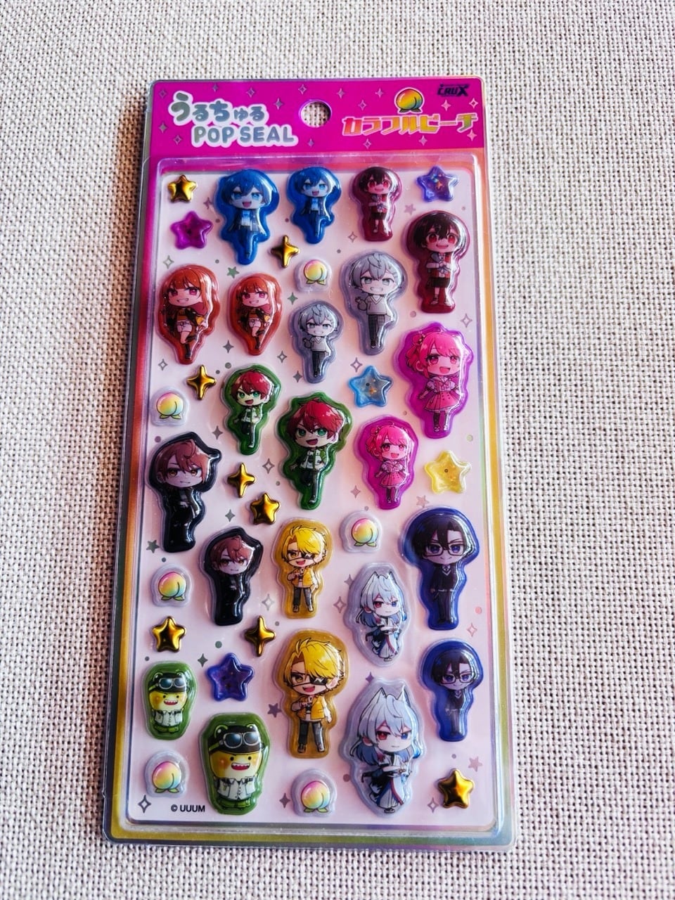 うるちゅるPOP SEAL カラフルピーチ・ミニキャラ X10