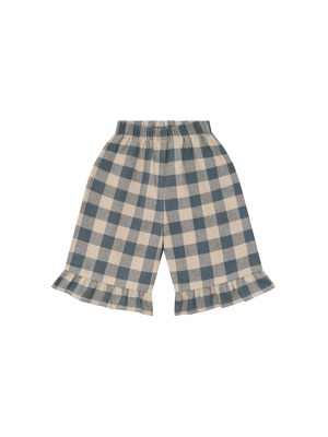 ORGANIC ZOO　Fog Blue Gingham Frill Culottes