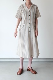 70's seersucker multi stripe dress