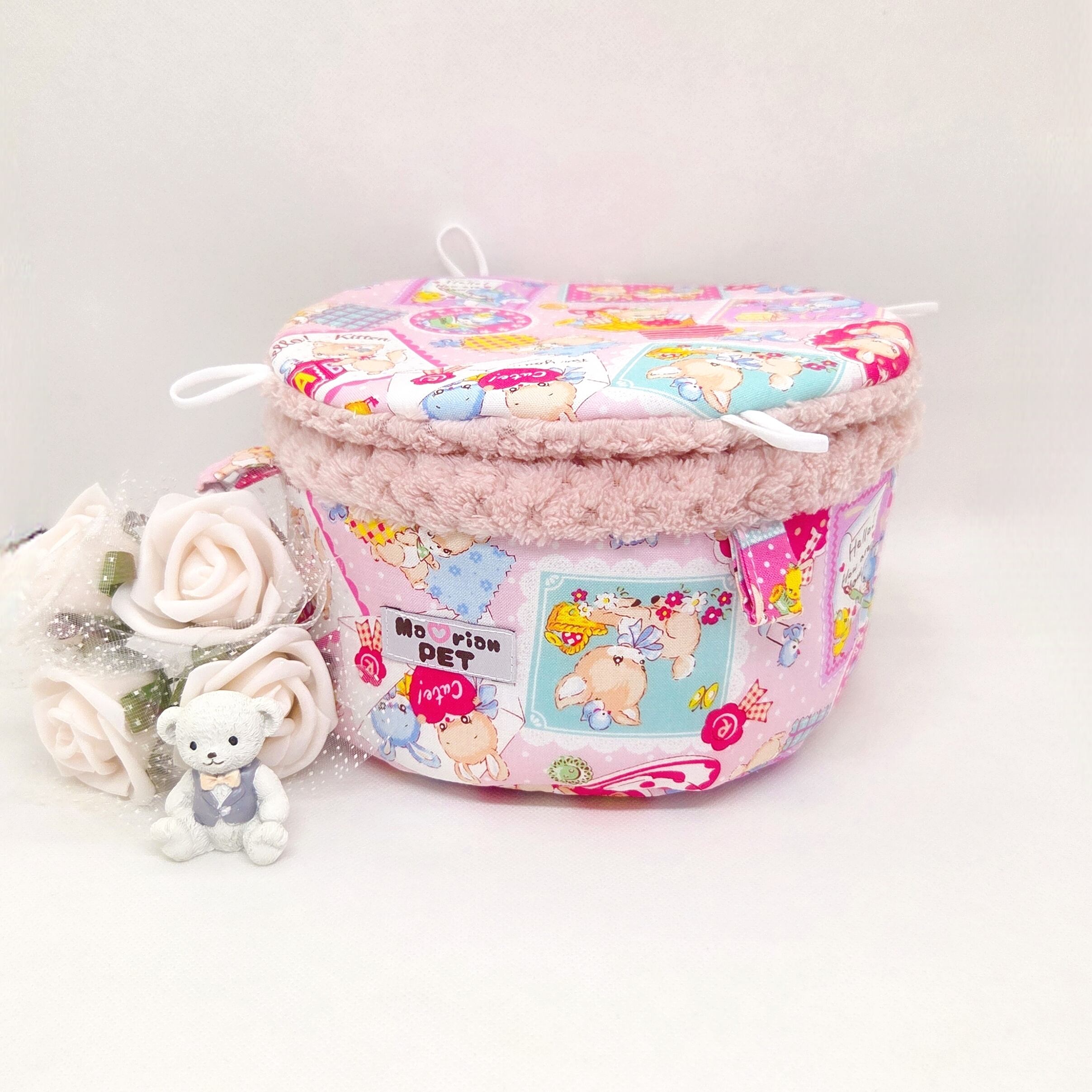 バーレルポーチ☘Lサイズ パッチワークアニマル パイナップルボア 春夏秋冬