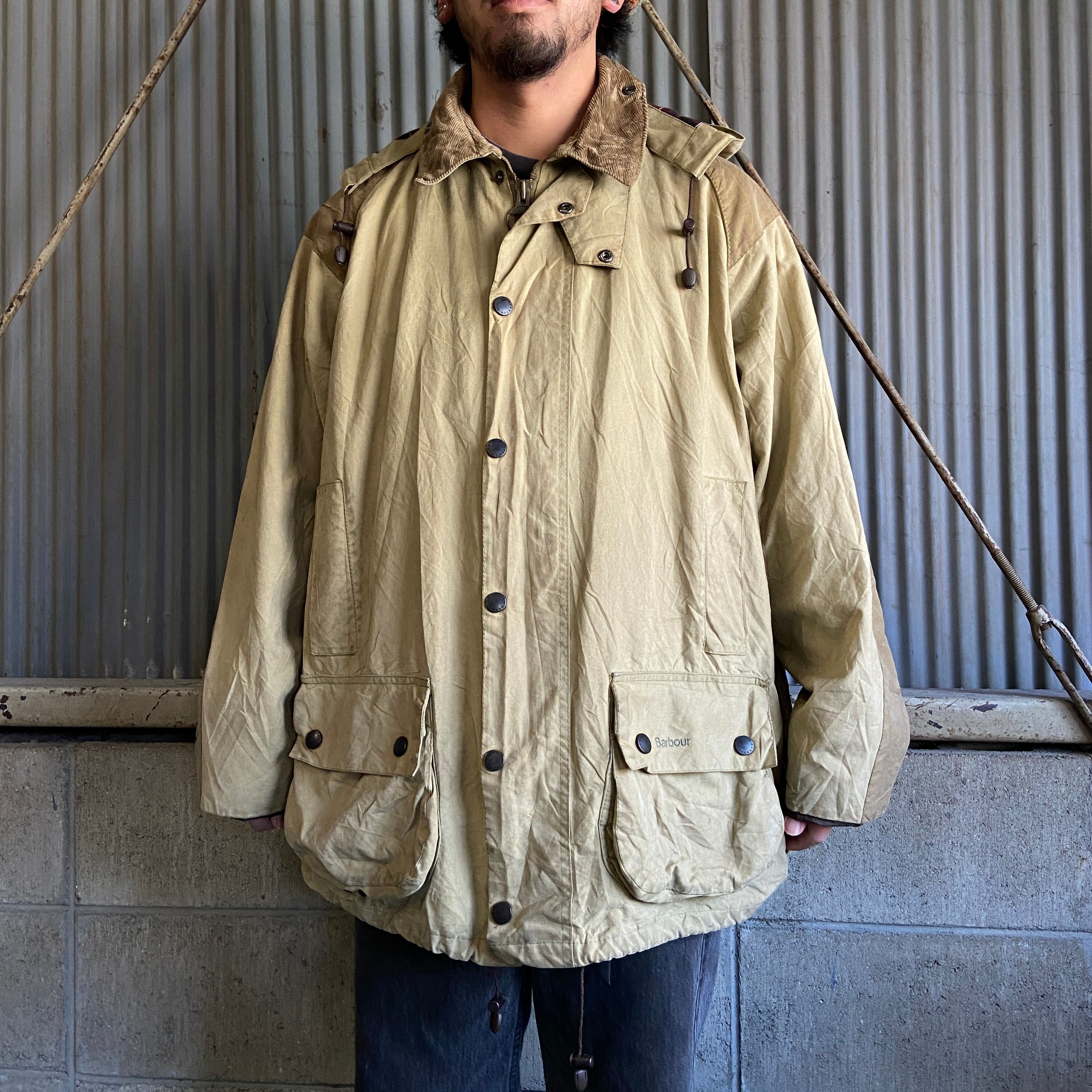 英国製 00年製 ビンテージ 縦3ワラント Barbour バブアー BEAUFORT