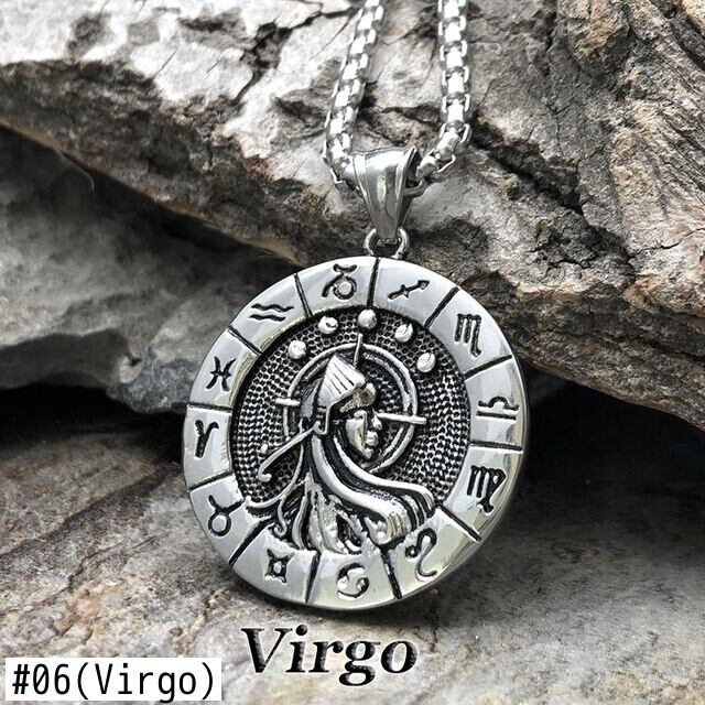 送料無料 1個12星座パンクスタイルネックレス星座ペンダントネックレス