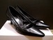 美品◆SalvatoreFerragamo フェラガモ クロコ型押 パンプス 7C黒◆