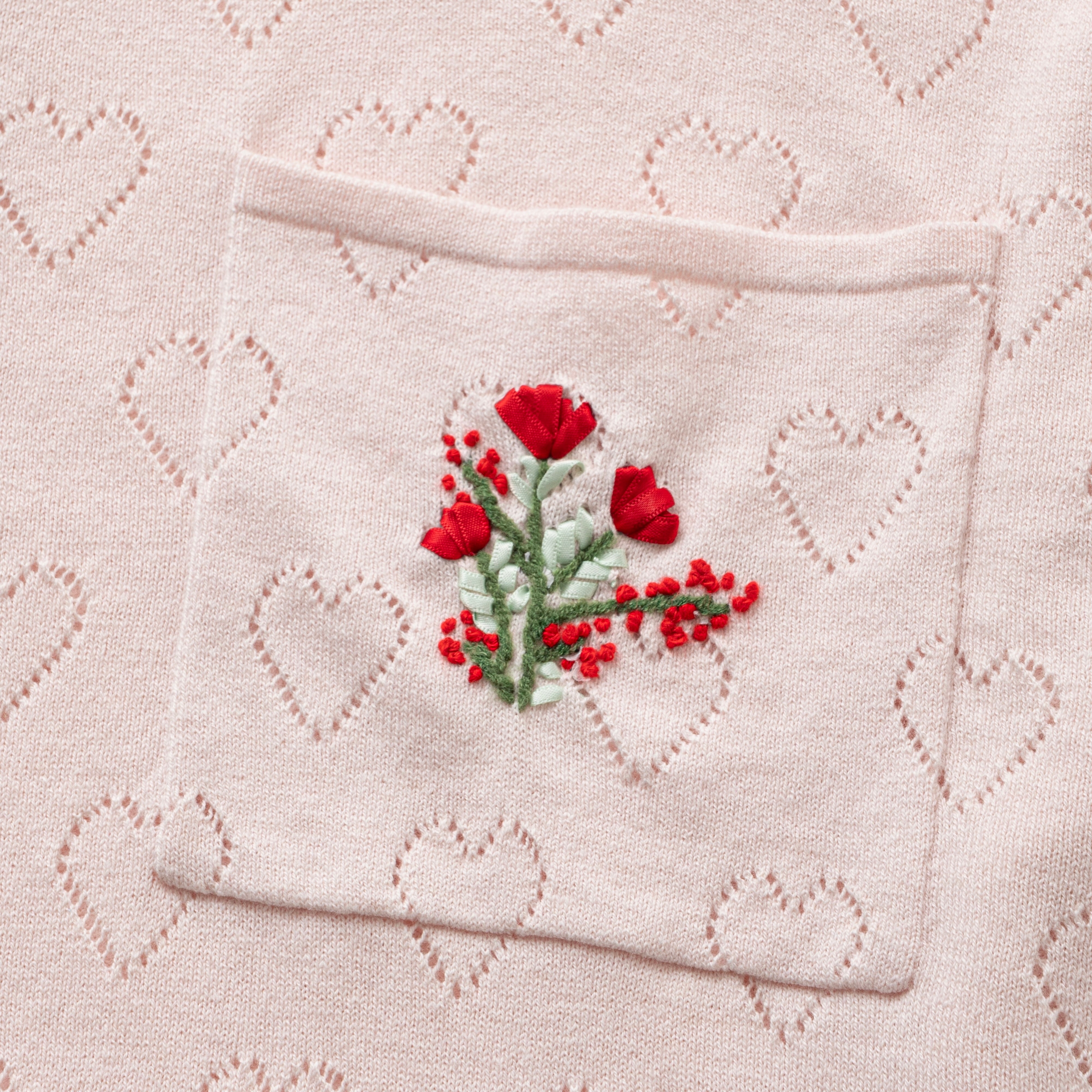 Flower embroidery knit shirt（PINK） | TTTMSW
