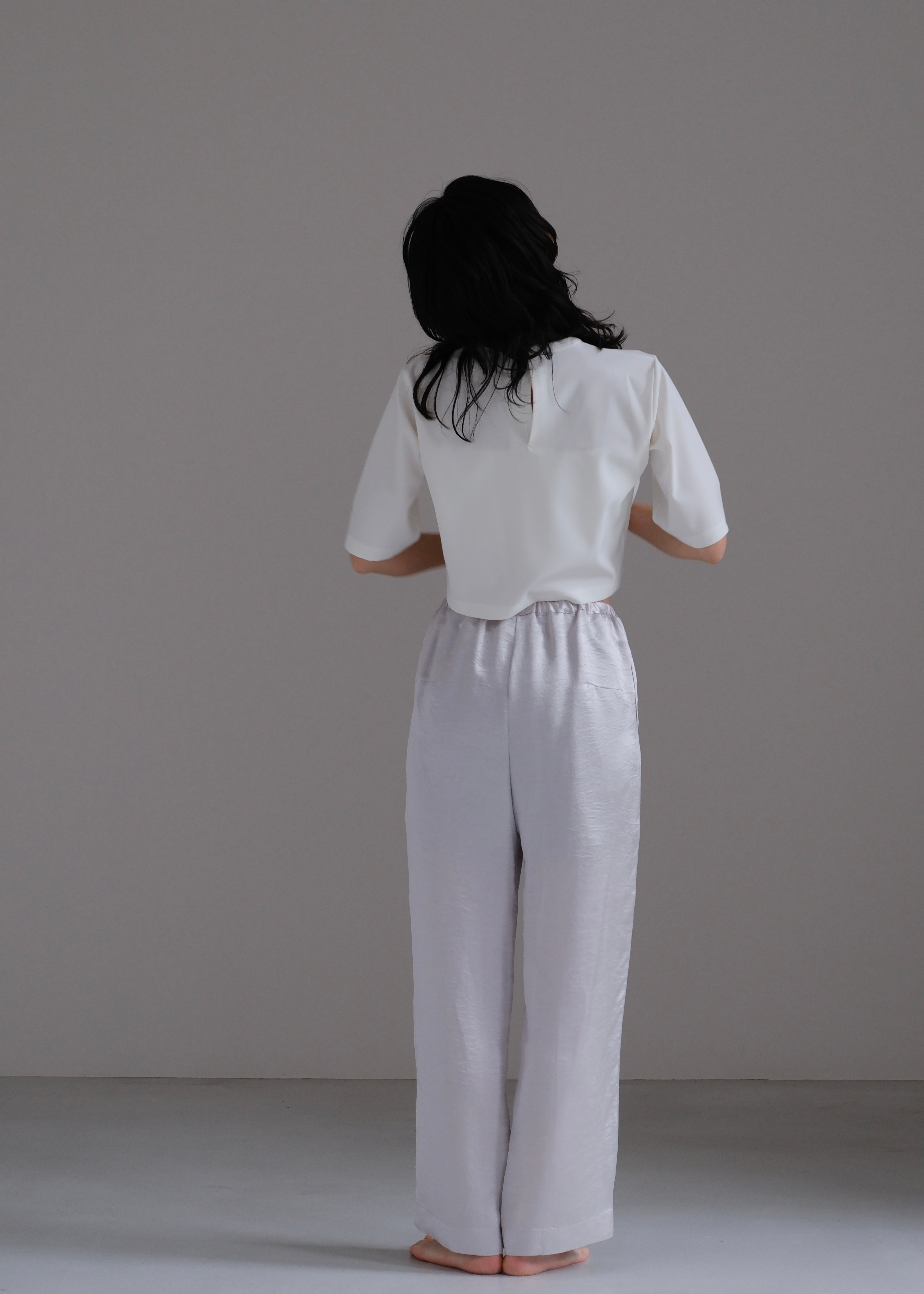 wrinkle satin pants - made in Japan - | aéré