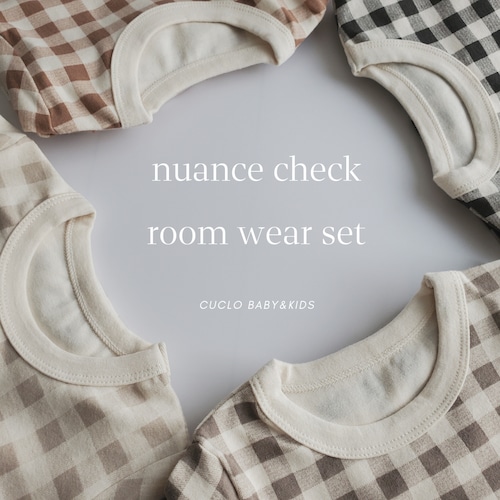 【即納】nuance check room wear set〔ニュアンスチェックルームウェアセット〕peekaboo