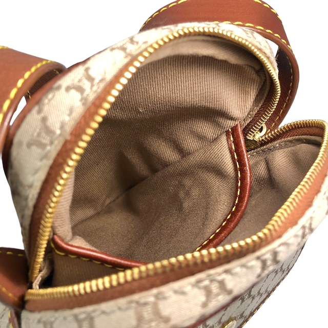 CELINE セリーヌ ブラゾン ショルダーバッグ ベージュ キャンバス ミニバッグ vintage ヴィンテージ オールド yn4w5e