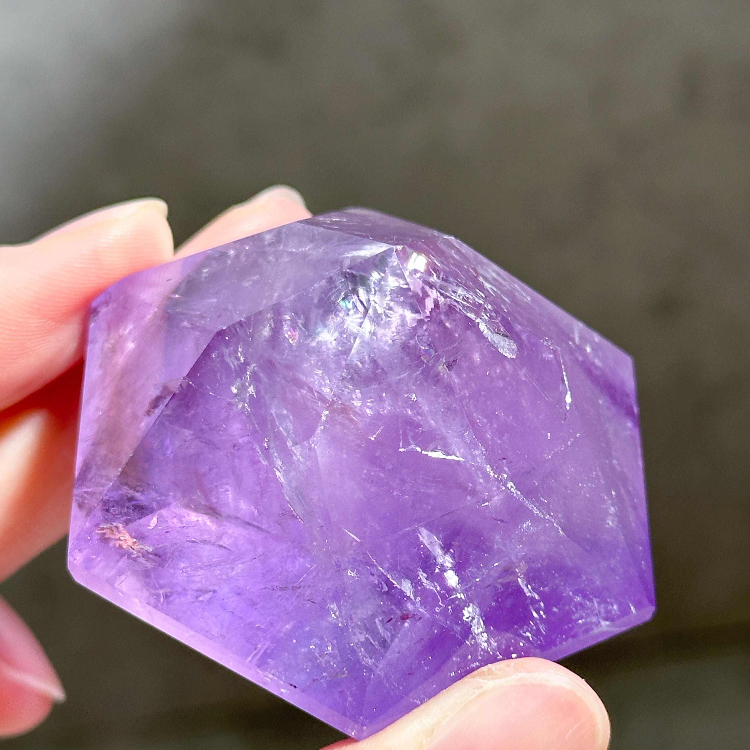 虹◎ファントムアメジスト ダイヤモンドカット22◇Amethyst Diamond