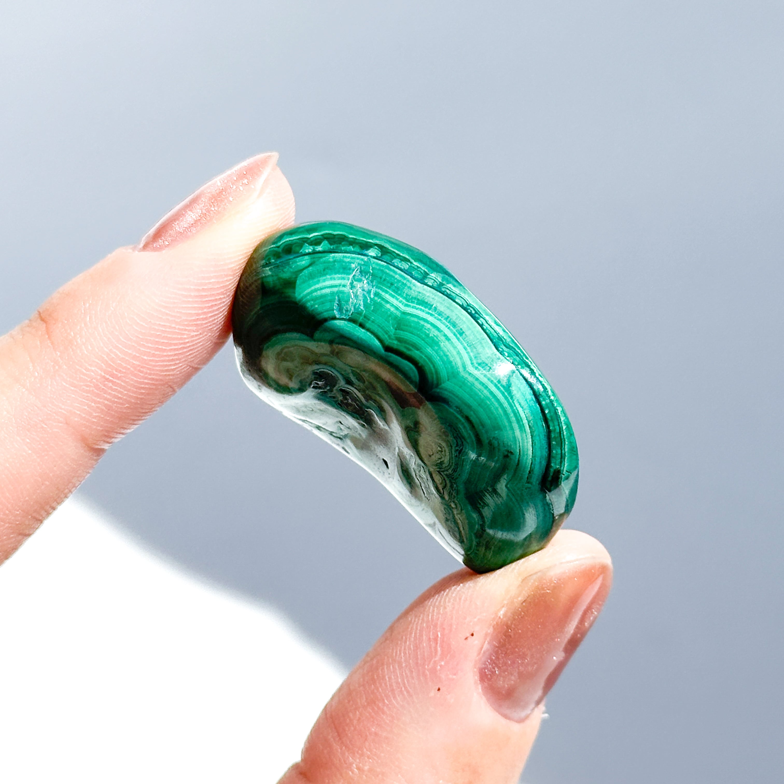 マラカイト with クリソコラ（マラコラ） タンブル32◇ Malachite with