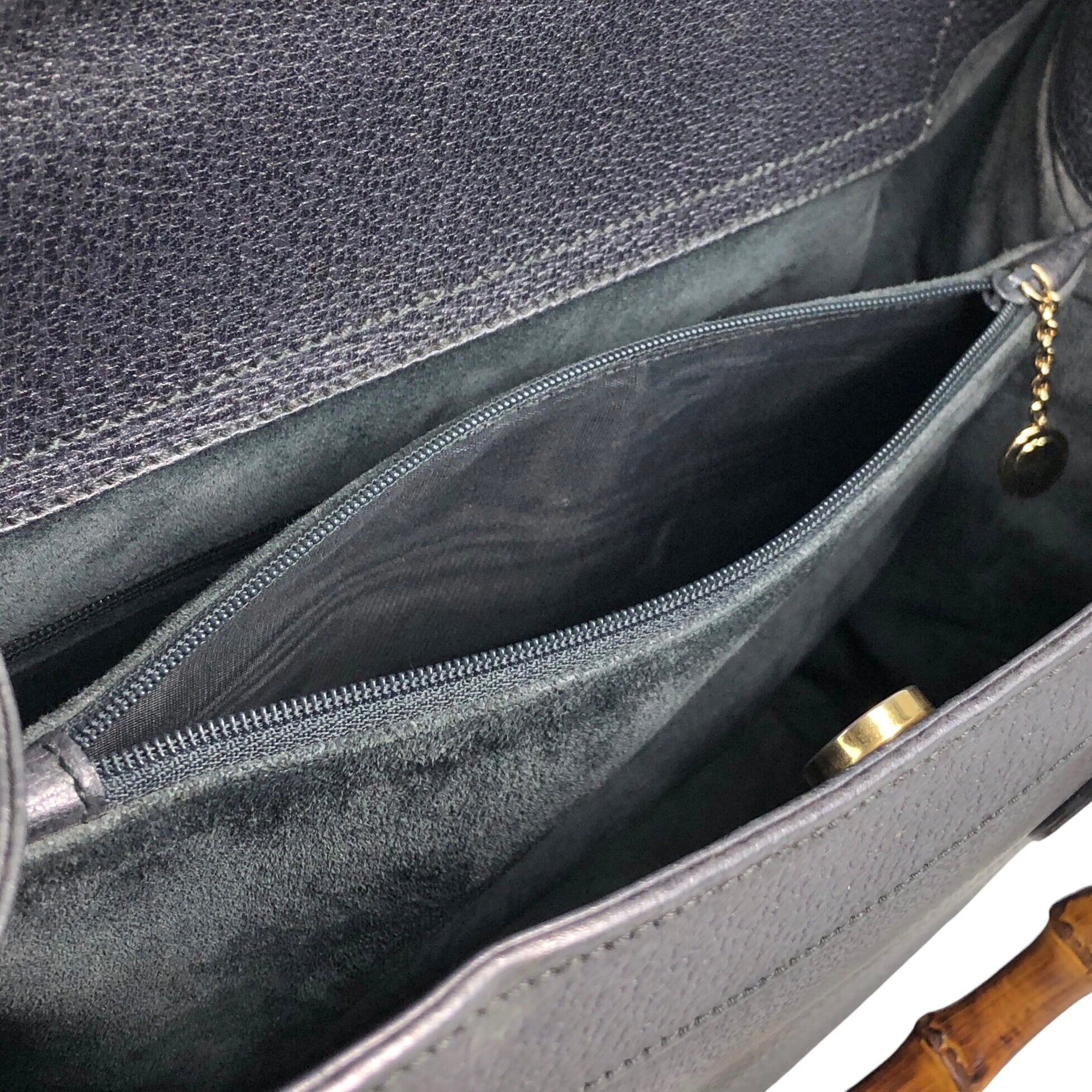 GUCCI グッチ バンブー ハンドバッグ ブラック レザー vintage