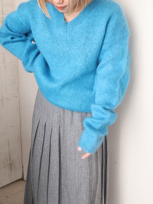 mohair v-neck knit sweater【1737】