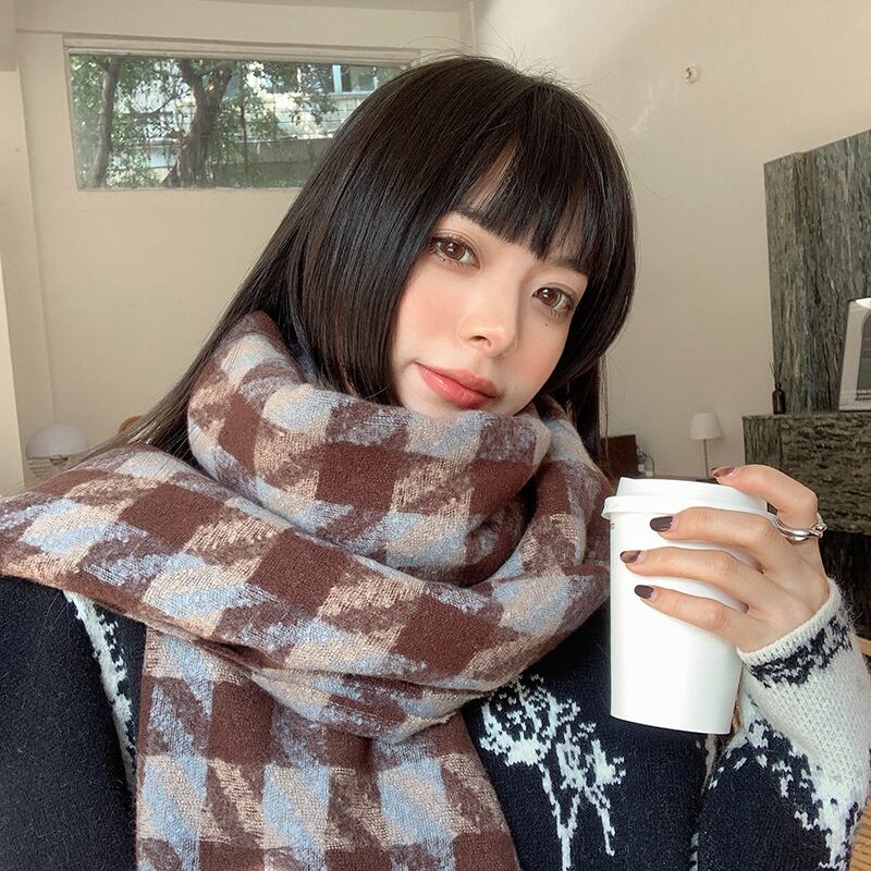 格子柄スカーフ ウィンター 冬物 ブラック・アイド・ピーズ34682218282