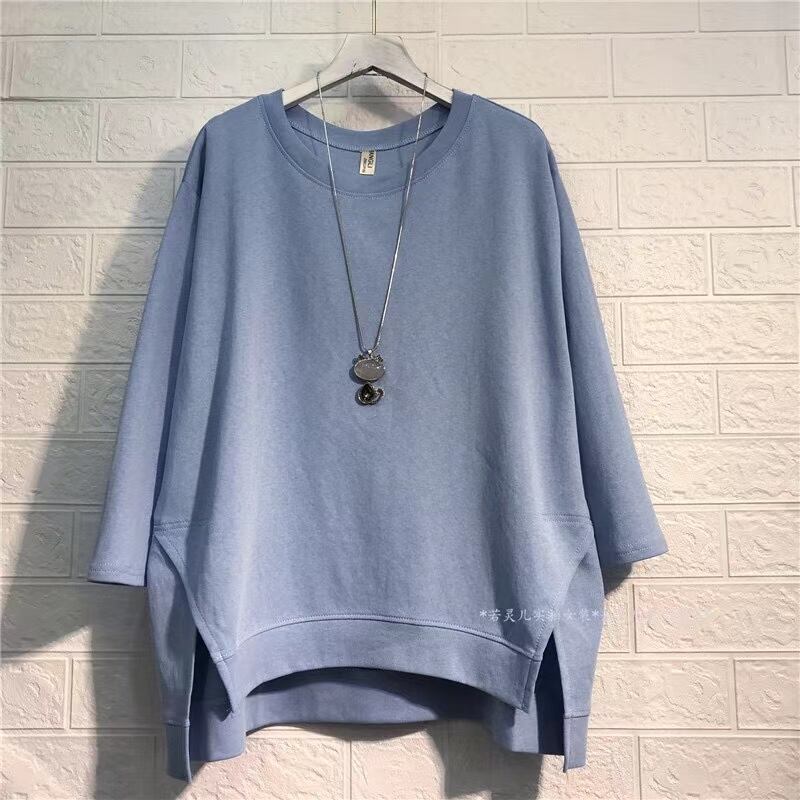 サイドスリット 7部袖トップス　　AJ−3365-6526