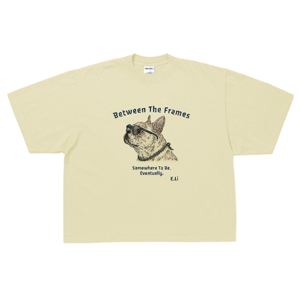 GLASSES#01 / Tシャツ / クリーム/男女兼用 / オーバーサイズ