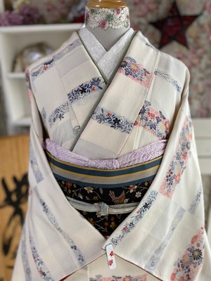 【新品未使用品 高級正絹小紋】