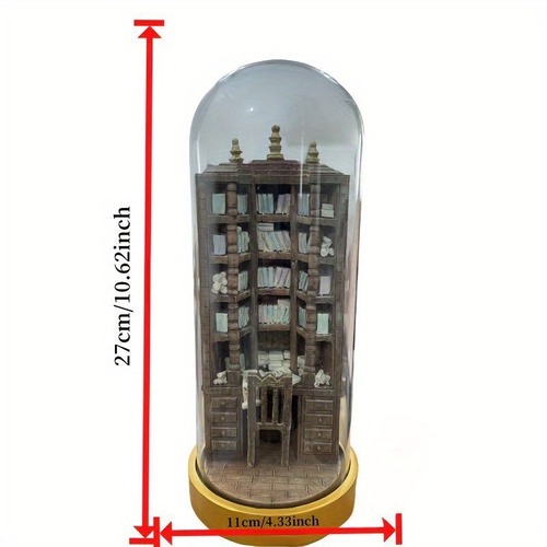 置物 本棚 オブジェ ポータブルファッションブックシェルフフィギュア「The Bay Library」ミニチュアブックケースフィギュア ホームデコレーション 木製クラフトクリエイティブ