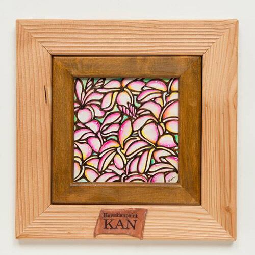 Art 【RainbowPlumeria・ダブルフレーム ナチュラル&ブラウン】