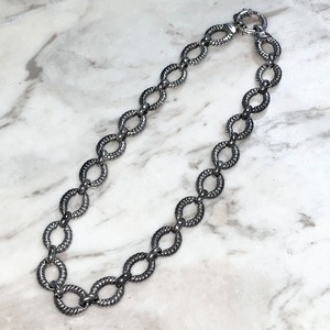 vintage silver rope design chain necklace
