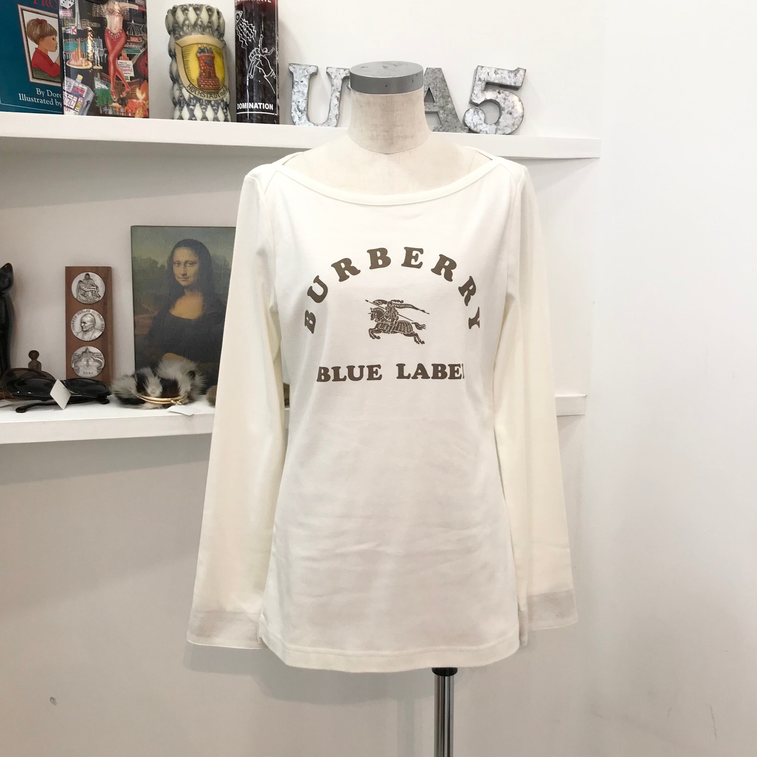 Burberry/longT-shirt/White/サイズ38/ロンT/バーバリー/カジュアル