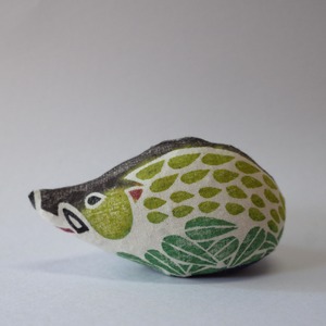 亥（い）（イノシシ）　干支　木版手染めぬいぐるみ