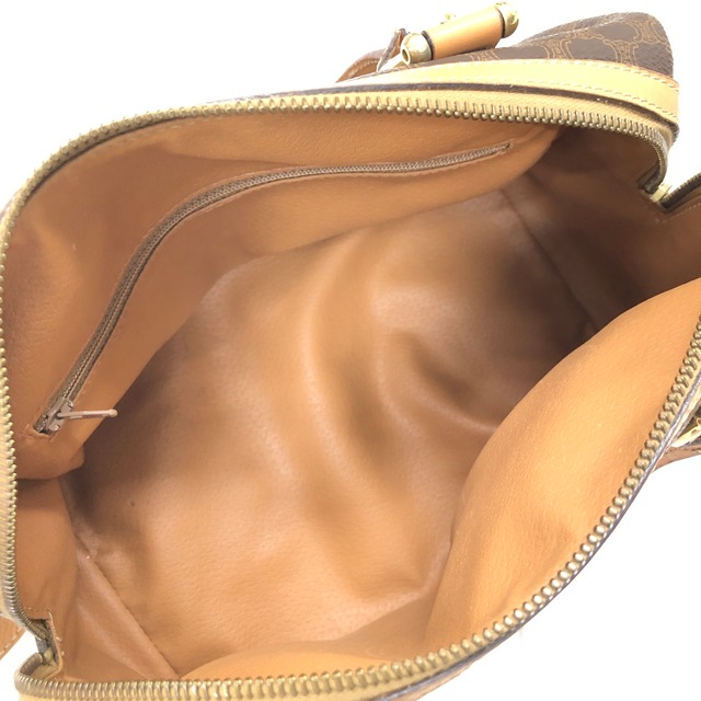 CELINE セリーヌ　マカダム　ブラゾン型押し　キーポル　ミニボストン　ハンドバッグ　ブラウン　vintage　ヴィンテージ　オールドセリーヌ　3xwt7p