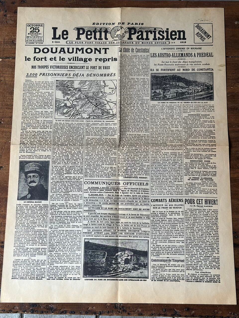 フランス新聞 Le Petit Parisien 記念復刻シート | Brocante de La