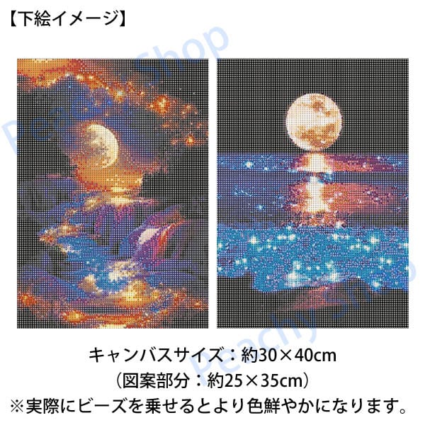 中級 フル ダイヤモンドアート キット ビーズ刺繍 満月 幻想的