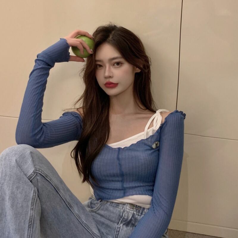 日焼け止めヒットカラー気質スーツレディースサマーニットジャケット2020新しいスリムスリングウエスタンスタイルツーピーススーツ ブラックストロベリース43038191013