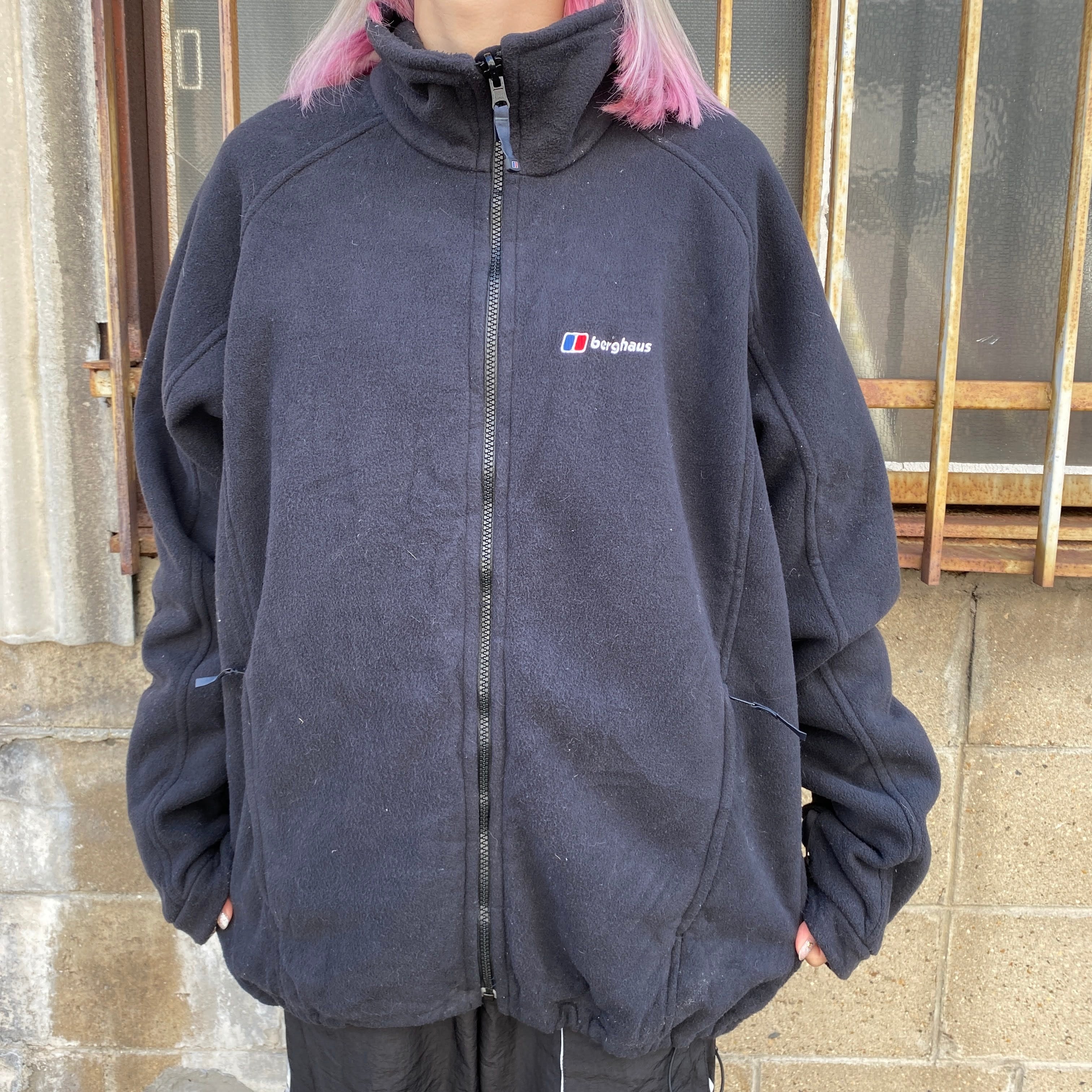 berghaus バーグハウス フリースジャケット メンズL 古着 黒 ワン ...