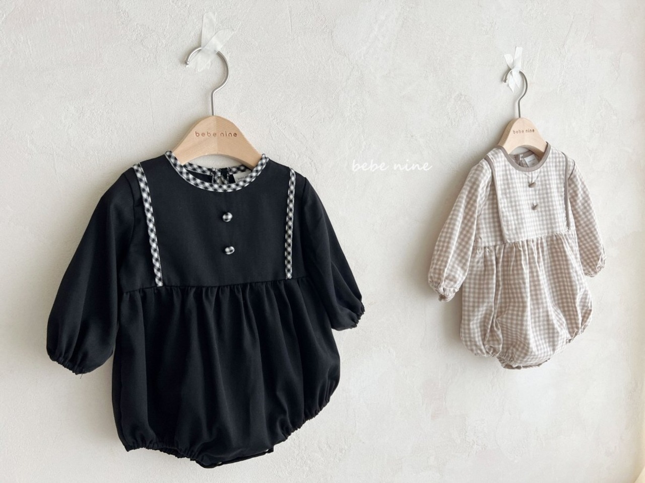 【bebe nine】ベビーアンバースーツ ブラック 70〜90cm 240847 - 10