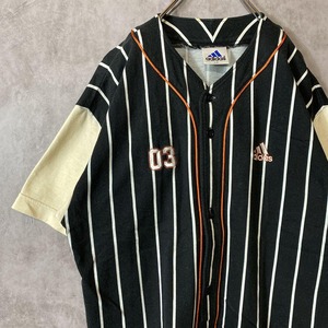 adidas descente stripe baseball shirt size L-O 配送A