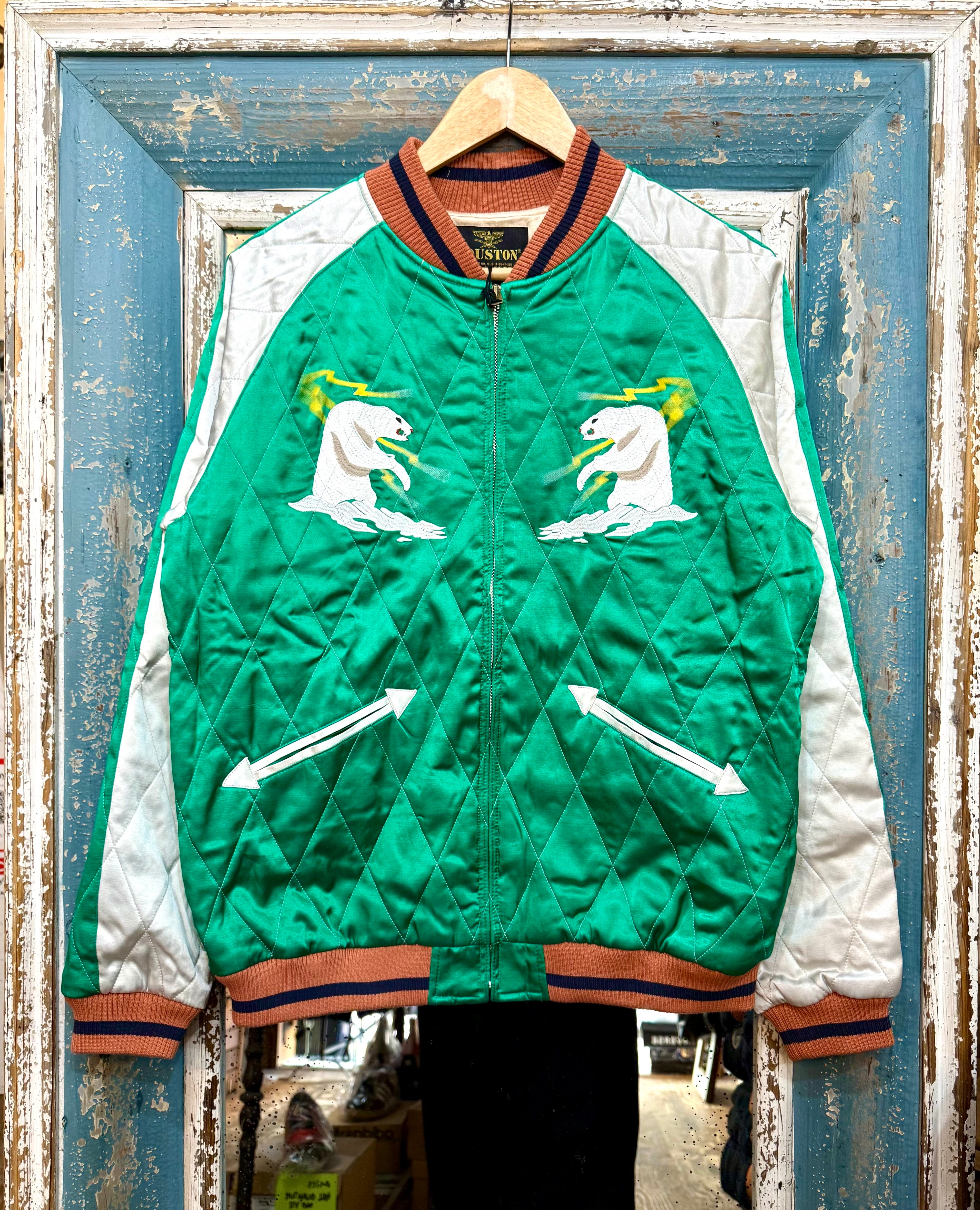 ヒューストン レーヨンスーベニアジャケット ホーク XL アラスカジャン ヒューストン レーヨンスーベニアジャケット ホーク BK-XL アラスカ