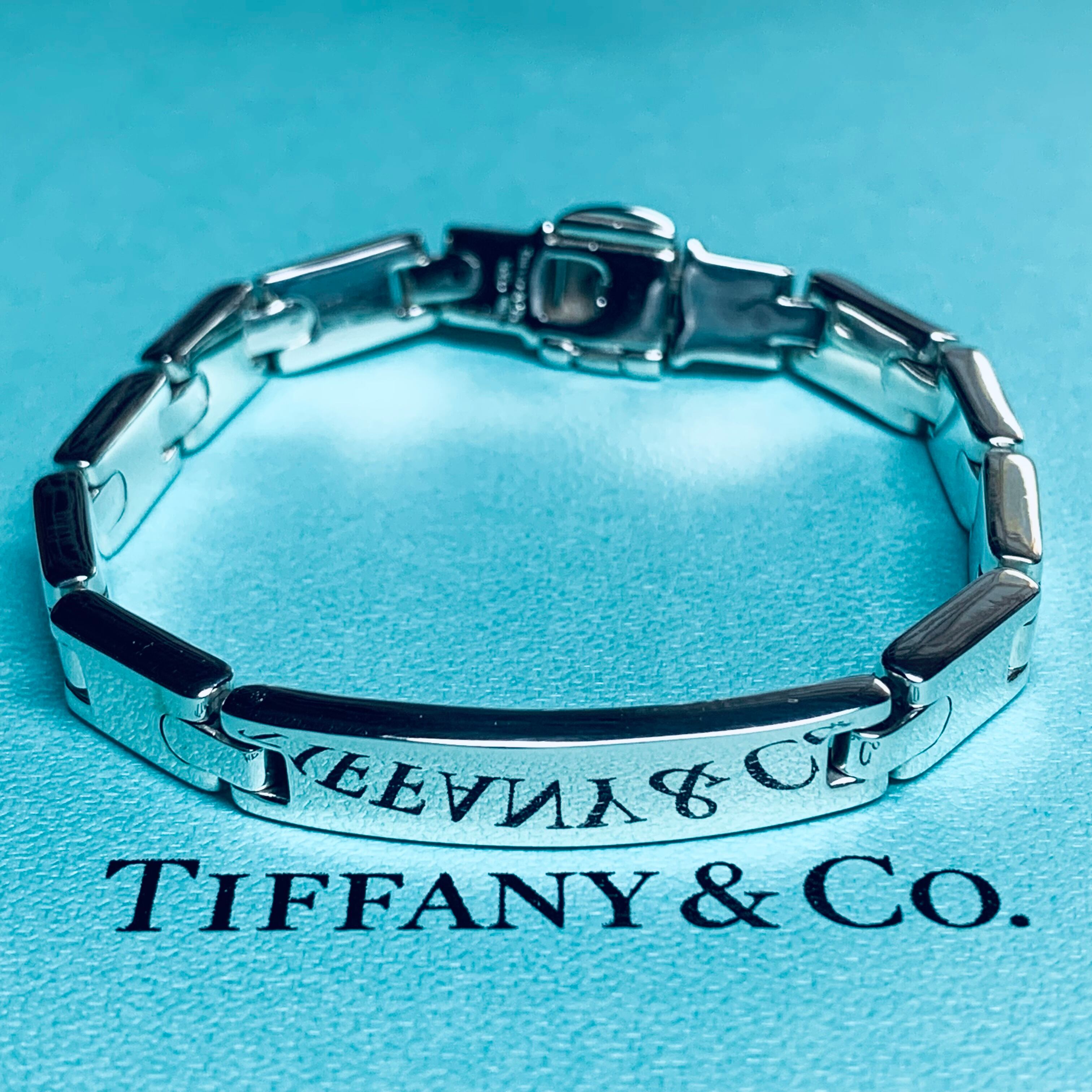 VINTAGE TIFFANY & CO. H-Link ID Bracelet Sterling Silver 