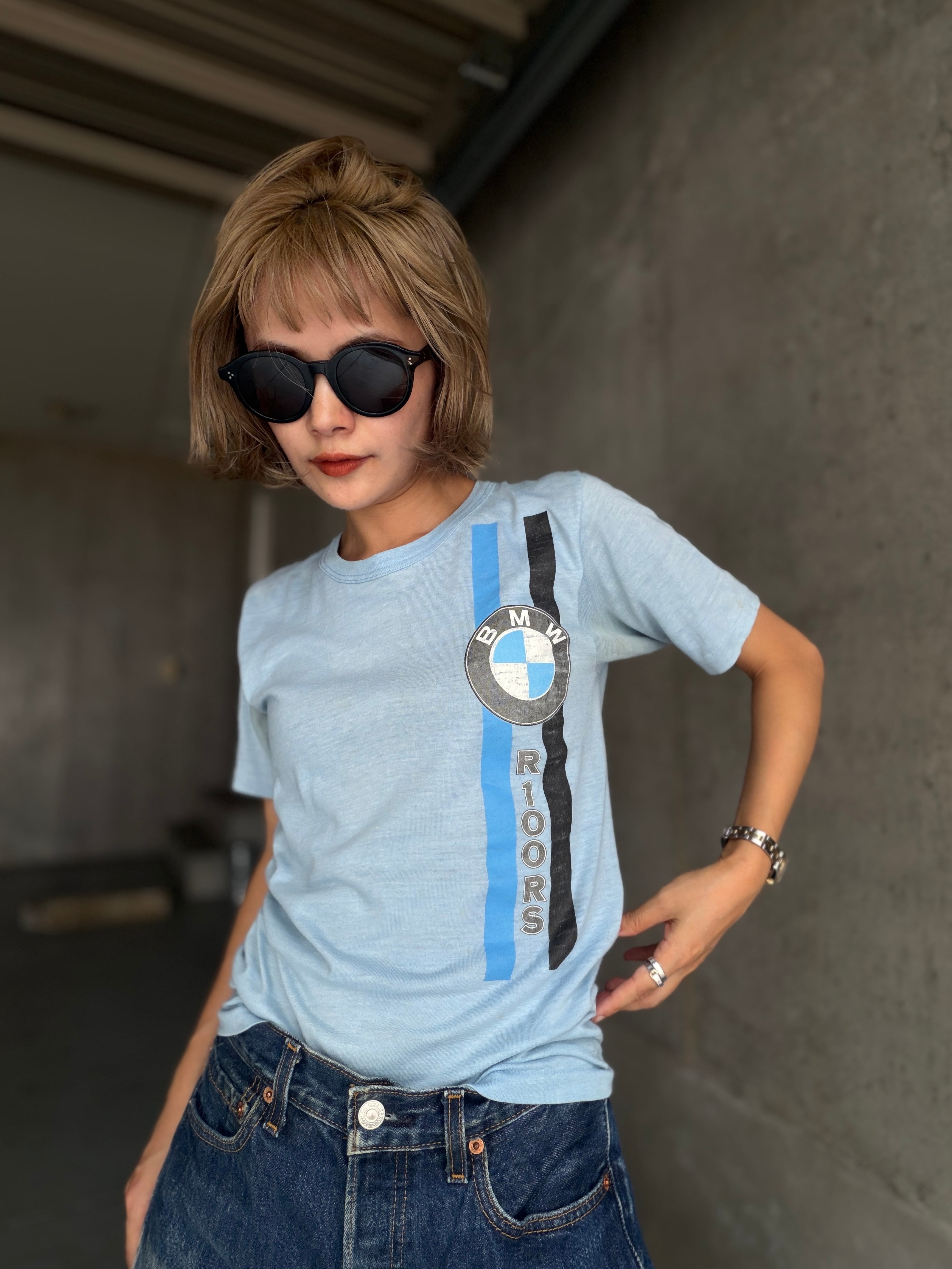 (CS2502)70's-80's BMW R100RS Motorcycle graphic T-shirt