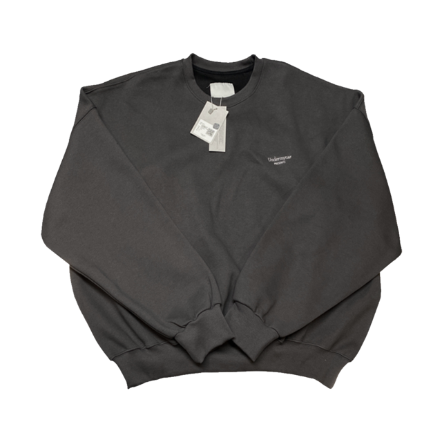 [UNDERMYCAR] Undermycar Mu.14 Anti Fxxking Logo Play Oversized Bonded Sweat Shirts Olive 正規品 韓国ブランド 韓国通販 韓国代行 韓国ファッション アンダーマイカー 日本 店舗