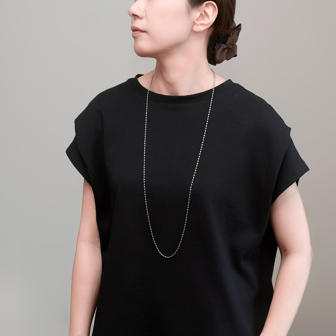 オーバルチェーン 90cm ロング ネックレス / 楕円形 サージカル